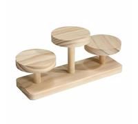 Ioensy Présentoir Étagé en Bois Présentoir Étagère Support Socle avec Cinq Niveaux Superposés pour Bijoux et Figurines Mise en Scène Nette et Chaleureuse, 3 Plateaux, Hauteur Centrale
