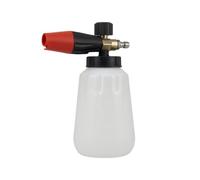Ioensy Pulvérisateur Haute Pression Lance Mousse Réglable Mélange Eau et Savon Bouteille avec Aspiration Interne Raccord Laiton Robuste 1/4 Convient au, Buse Rouge, Bouteille Blanche