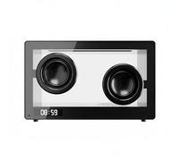 Ioensy Réveil Numérique Enceinte Horloge LED Haut-Parleur Bluetooth 5.1 Éclairage d'Ambiance Carte TF Matériaux et Verre Fonction Affichage du Temps et, Noir