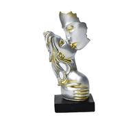 Ioensy Sculpture Abstraite D'un Couple D'amoureux S'embrassant, Statuette Décorative de Table, Objet de Décoration Artisanale, Figurine D'amo, Champagne