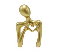 Ioensy Sculpture Dorée, Statue, Cadeau Moderne, Simple et Unique, Petite Sculpture En Résine pour Bureau, Chambre, Fête, Noël