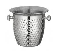 Ioensy Seau à Champagne avec Pied Séparé Élégant Bac à Glaçons Conçu en Acier Moderne Seau Enveloppant pour Bouteilles Vin et Champagne Ferrure Stylisée, Argent, Seau À Glace Martelé Évasé Argenté
