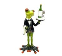 Ioensy Statue de Grenouille Serveur, Sculpture Animale, Collection D'artisanat, Figurine Décorative Nordique pour Bureau Ou Salon