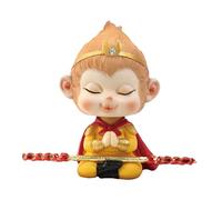 Ioensy Statue de Singe, Figurine de Singe de Collection, Sculpture Animale, Figurine Miniature En Résine pour Porche Ou Jardin, avec Cerceau Doré