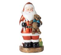 Ioensy Statue Du Père Noël, Décoration de Noël, Figurine En Résine, Sculpture Décorative pour Chambre, Tenant Un Ours En Peluche
