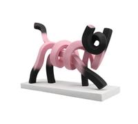 Ioensy Statuette de Abstraite, Sculpture de Bureau, Décoration pour Chambre d'enfant, Figurine de en Résine, Ornement pour Bureau, Rose, 31.5cmx10cmx22cm
