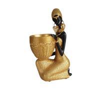 Ioensy Statuette de Femme Africaine, Figurine, Ornement de Bureau Rétro, Sculpture de Femme Africaine pour étagère, Style B