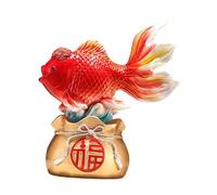 Ioensy Statuette de Poisson Feng Shui Chinois, Ornement de Table Porte-, Sculpture de Carpe Décorative pour Entrée, Bureau Ou Maison, Sac