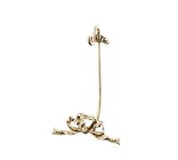 Ioensy Support Plaque Laiton Présentoir Piètement Décoratif Porte-objet Compact Socle Stable Aspect Doré Courbe Élégante , Petit , Support De Tasse En Laiton Avec Nœud Papillon