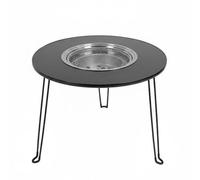 Ioensy Table de Camping Pliable Barbecue Multifonction Foyer Encastré Central Cuisson Pliage Éclair Cadre Robuste Aluminium INOX Antidérapant Stockage dans, Noir