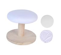 Ioensy Tabouret de Repassage Rond avec Coussin épais de 18 Cm, Petit Outil Auxiliaire pour La Maison, Planche à Repasser Résistante à La Chaleur, Blanc