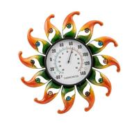 Ioensy Thermomètre Solaire D'extérieur - Décoration Murale Créative pour La Maison, La Pelouse, Orange