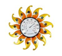 Ioensy Thermomètre Solaire D'extérieur - Décoration Murale Créative pour La Maison, La Pelouse, Orange Jaune