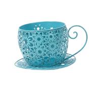 Ioensy Vase à Fleurs en Métal en Forme de Tasse à Café Ou à Thé, Centre de Table Décoratif pour et Jardins.