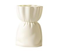Ioensy Vase à Fleurs et Esthétique, Composition Florale Unique, Vase Décoratif, Pot de Fleurs pour Entrée de, Table de Café, blanc laiteux, 14,5 cm x 12,5 cm x 22,5 cm