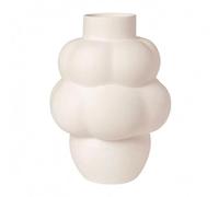 Ioensy Vase en Céramique Vase Décoratif Amphore Poterie Artistique Silhouette Sculpturale Moderne Court Accueille Bouquets et Branches Suitable pour Salon, Vase Ballon Blanc