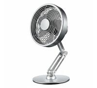 Ioensy Ventilateur Usb Rechargeable Ventilateur de Bureau Ventilateur de Table Ventilateur Portable Ventilateur Silencieux en Métal et Plastique avec Tête, Argent, 5 Pouces