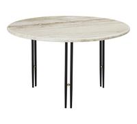 GUBI Table basse IOI Marbre beige - supports noirs ø70 cm