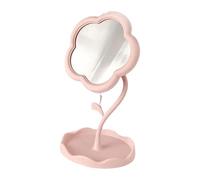 IOIUSKKU Miroir de maquillage robuste pour bureau avec image claire et forme de fleur créative. Miroir de maquillage rotatif pour petite coiffeuse de dortoir