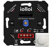 iolloi Variateur d'intensité LED encastré pour ampoules LED et halogènes, LED 3-300 W halogène 3-300 W avec pinces de serrage