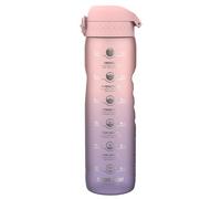 Ion8 Gourde 1 Litre avec Marqueur Heure pour Boire, Anti-Fuite, Facile à Ouvrir, Verrouillage Sécurisé,Lavable en Lave-vaisselle,Sans BPA, Idéale pour la Gym, Motivator Violet Clair Et Quartz Rose