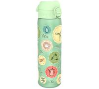 Ion8 Gourde, 500ml, Anti-Fuite, Facile à Ouvrir, Verrouillage Sécurisé, Lavable en Lave-vaisselle, Sans BPA, Poignée de Transport, S'adapte aux Porte-gobelets, Facile à Nettoyer, Motif Écologique
