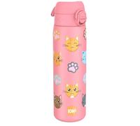 Ion8 Gourde, 500ml, Anti-Fuite, Facile à Ouvrir, Verrouillage Sécurisé, Lavable en Lave-vaisselle, Sans BPA, Poignée de Transport, S'adapte aux Porte-gobelets, Facile à Nettoyer, Motif Chats