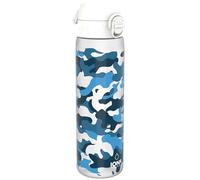 Ion8 Gourde, 500ml, Anti-Fuite, Facile à Ouvrir, Verrouillage Sécurisé, Lavable en Lave-vaisselle, Sans BPA, Poignée de Transport, S'adapte aux Porte-gobelets, Facile à Nettoyer, Motif Camouflage