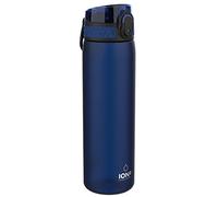 Ion8 Gourde, 500ml, Anti-Fuite, Facile à Ouvrir, Verrouillage Sécurisé, Lavable en Lave-vaisselle, Sans BPA, Poignée de Transport, S'adapte aux Porte-gobelets, Facile à Nettoyer, Bleu Marine