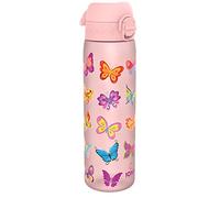 Ion8 Gourde, 500ml, Anti-Fuite, Facile à Ouvrir, Verrouillage Sécurisé, Lavable en Lave-vaisselle, Sans BPA, Poignée de Transport, S'adapte aux Porte-gobelets, Facile à Nettoyer, Motif Papillon