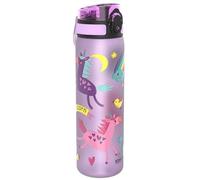 Ion8 Gourde, 500ml, Anti-Fuite, Facile à Ouvrir, Verrouillage Sécurisé, Lavable en Lave-vaisselle, Sans BPA, Poignée de Transport, S'adapte aux Porte-gobelets, Facile à Nettoyer, Licornes Lilas