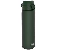 Ion8 Gourde, 500ml, Anti-Fuite, Facile à Ouvrir, Verrouillage Sécurisé, Lavable en Lave-vaisselle, Sans BPA, Poignée de Transport, S'adapte aux Porte-gobelets, Facile à Nettoyer, Vert Foncé