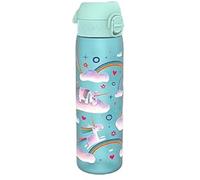 Ion8 Gourde, 500ml, Anti-Fuite, Facile à Ouvrir, Verrouillage Sécurisé, Lavable en Lave-vaisselle, Sans BPA, Poignée de Transport, S'adapte aux Porte-gobelets, Facile à Nettoyer, Licornes
