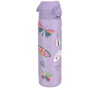 ION8 Gourde en acier isolée sous vide, 500 ml (17 oz), Papillon Sauvage | Étanche, Facile à ouvrir, Verrouillage sécurisé, Passe au lave-vaisselle, Compatible porte-gobelets, Acier inoxydable