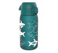 Ion8 Gourde Enfant, 350 ml, Anti-Fuite, Facile à Ouvrir, Verrouillage Sécurisé, Lavable en Lave-Vaisselle, Sans BPA, Poignée de Transport, Facile à Nettoyer, Carbone Neutre, Requin