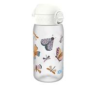 Ion8 Gourde Enfant, 350ml, Anti-Fuite, Facile à Ouvrir, Verrouillage Sécurisé, Lavable en Lave-Vaisselle, Sans BPA, Poignée de Transport, Facile à Nettoyer, Carbone Neutre, Papillons