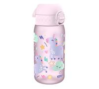 Ion8 Gourde Enfant, 350ml, Anti-Fuite, Facile à Ouvrir, Verrouillage Sécurisé, Lavable en Lave-Vaisselle, Sans BPA, Poignée de Transport, Facile à Nettoyer, Carbone Neutre, Licornes