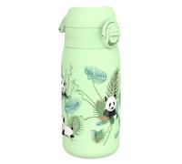 Ion8 Gourde Enfant, Inox Léger, 400ml, Non Isolé, Anti-Fuite, Facile à Ouvrir, Verrouillage Sécurisé, Lavable au Lave-Vaisselle, Poignée de Transport, Acier Inoxydable, Panda