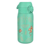 Ion8 Gourde Enfant, Inox Léger, 400ml, Non Isolé, Anti-Fuite, Facile à Ouvrir, Verrouillage Sécurisé, Lavable au Lave-Vaisselle, Poignée de Transport, Acier Inoxydable, Oeuf À Dragon