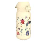 Ion8 Gourde Enfant, Inox Léger, 400ml, Non Isolé, Anti-Fuite, Facile à Ouvrir, Verrouillage Sécurisé, Lavable au Lave-Vaisselle, Poignée de Transport, Acier Inoxydable, La Vie Des Insectes