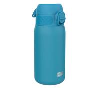 Ion8 Gourde Enfant, Inox Léger, 400ml, Non Isolé, Anti-Fuite, Facile à Ouvrir, Verrouillage Sécurisé, Lavable au Lave-Vaisselle, Poignée de Transport, Acier Inoxydable, Bleu