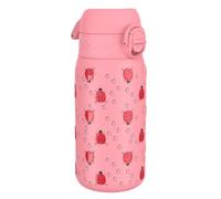 Ion8 Gourde Enfant, Inox Léger, 400ml, Non Isolé, Anti-Fuite, Facile à Ouvrir, Verrouillage Sécurisé, Lavable au Lave-Vaisselle, Poignée de Transport, Acier Inoxydable, Coccinelles