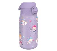 Ion8 Gourde Enfant, Inox Léger, 400ml, Non Isolé, Anti-Fuite, Facile à Ouvrir, Verrouillage Sécurisé, Lavable au Lave-Vaisselle, Poignée de Transport, Acier Inoxydable, Fées