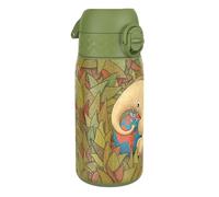 Ion8 Gourde Enfant, Inox Léger, 400ml, Non Isolé, Anti-Fuite, Facile à Ouvrir, Verrouillage Sécurisé, Lavable au Lave-Vaisselle, Poignée de Transport, Acier Inoxydable, Éléphant