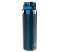 Ion8 Gourde Inox Léger 1 Litre, Non Isolé, Anti-Fuite, Facile à Ouvrir, Verrouillage Sécurisé, Lavable au Lave-Vaisselle, Poignée de Transport, Acier Inoxydable, 1200ml, Sirènes