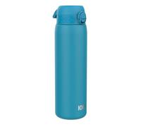 Ion8 Gourde Inox Léger 1 Litre, Non Isolé, Anti-Fuite, Facile à Ouvrir, Verrouillage Sécurisé, Lavable au Lave-Vaisselle, Poignée de Transport, Acier Inoxydable, 1200ml, Bleu