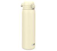 Ion8 Gourde Inox Léger 1 Litre, Non Isolé, Anti-Fuite, Facile à Ouvrir, Verrouillage Sécurisé, Lavable au Lave-Vaisselle, Poignée de Transport, Acier Inoxydable, 1200ml, Blanc Crémeux
