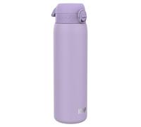 Ion8 Gourde Inox Léger 1 Litre, Non Isolé, Anti-Fuite, Facile à Ouvrir, Verrouillage Sécurisé, Lavable au Lave-Vaisselle, Poignée de Transport, Acier Inoxydable, 1200ml, Violet Clair