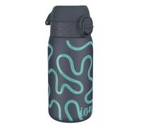 Ion8 Gourde Isotherme Enfant, Inox, 320ml, Anti-Fuite, Facile à Ouvrir, Verrouillage Sécurisé, Lavable au Lave-Vaisselle, Poignée de Transport, Durable, Acier Inoxydable, Motif 3D Ligne Ondulée