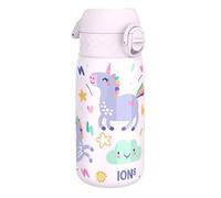 Ion8 Gourde Isotherme Enfant, Inox, 320ml, Anti-Fuite, Facile à Ouvrir, Verrouillage Sécurisé, Lavable au Lave-Vaisselle, Poignée de Transport, Durable, Acier Inoxydable, Licornes